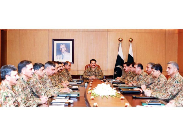 coas gen raheel shareef chairs the corps commanders meeting at the ghq photo inp