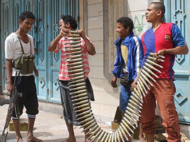 yemeni fighters opposing the huthi rebels hold a bullet belt in the northern entrance of the southern yemeni city of aden as clashes continue to rage in the embattled city between huthi rebels and forces loyal to fugitive yemeni president abedrabbo mansour hadi photo afp yemeni fighters opposing the huthi rebels hold a bullet belt in the northern entrance of the southern yemeni city of aden as clashes continue to rage in the embattled city between huthi rebels and forces loyal to fugitive yemeni president abedrabbo mansour hadi photo afp