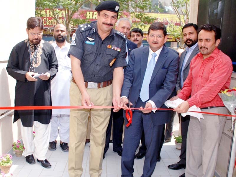 ssgc managing director khalid rahman and west dig feroze shah inaugurated the first police station that will deal exclusively with cases of gas theft photo press release