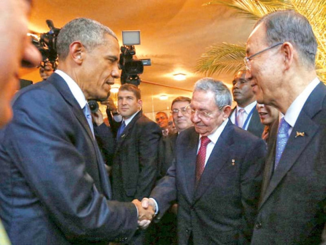 cuban president raul castro and barack obama shake hands ahead of the vii americas summit photo afp cuban president raul castro and barack obama shake hands ahead of the vii americas summit photo afp