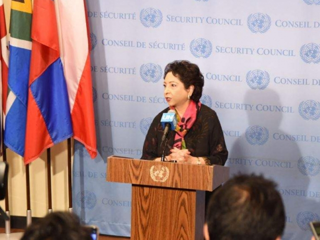 pakistan 039 s ambassador to the un dr maleeha lodhi at the unsc meeting photo twitter