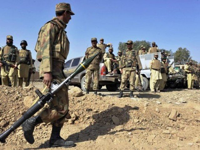 ispr says a large cache of arms and ammunition was also recovered during the operation photo afp file