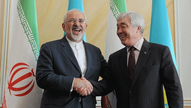 kazakh foreign minister yerlan idrisov r shakes hands with his iranian counterpart mohammad javad zarif during their meeting in astana on april 13 2015 photo afp kazakh foreign minister yerlan idrisov r shakes hands with his iranian counterpart mohammad javad zarif during their meeting in astana on april 13 2015 photo afp