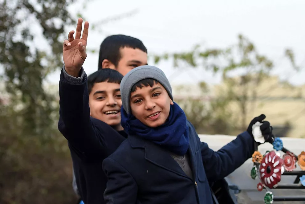 children travel to school in a van photo afp children travel to school in a van photo afp