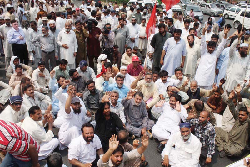 wapda workers stage a protest against privatisation photo shafiq malik express