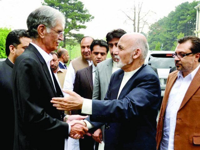 afghan president ashraf ghani greets khyber pakhtunkhwa chief minister pervez khattak on arrival in kabul photo nni afghan president ashraf ghani greets khyber pakhtunkhwa chief minister pervez khattak on arrival in kabul photo nni