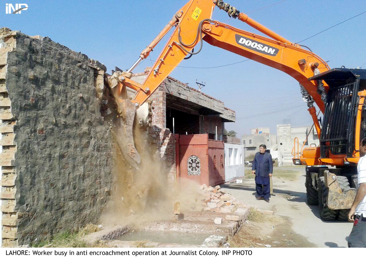 teams of the enforcement directorate demolished 15 illegal structures near zero point photo inp file