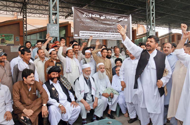 transporters await decision over vacating the bus terminal photo muhammad iqbal express