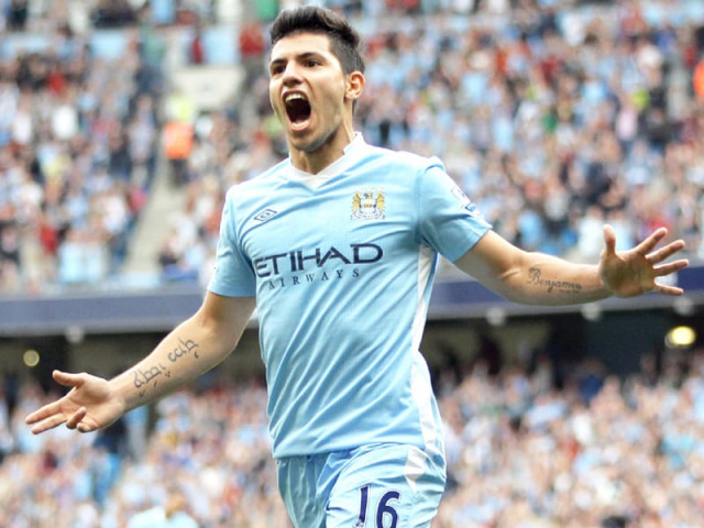 a file photo of manchester city player sergio aguero celebrating a goal photo afp a file photo of manchester city player sergio aguero celebrating a goal photo afp