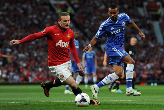 a file photo of wayne rooney and ashley cole vying for the ball in a match between manchester united and chelsea photo afp