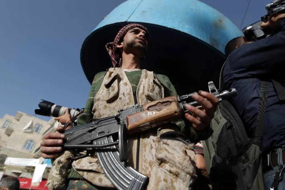 a tribal gunman loyal to the shiite huthi movement holds his weapon on april 16 2015 in the capital sanaa photo afp a tribal gunman loyal to the shiite huthi movement holds his weapon on april 16 2015 in the capital sanaa photo afp