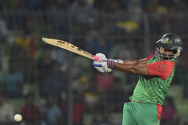 bangladesh cricketer tamim iqbal plays a shot during the second one day international cricket match between bangladesh and pakistan at the sher e bangla national cricket stadium in dhaka on april 19 2015 photo afp