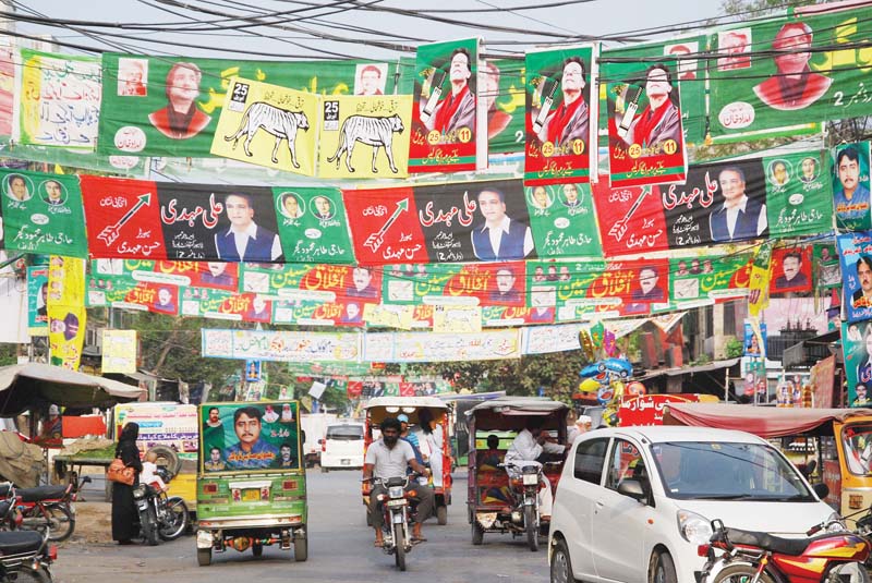 campaign posters are displayed in cantonment photo riaz ahmad express