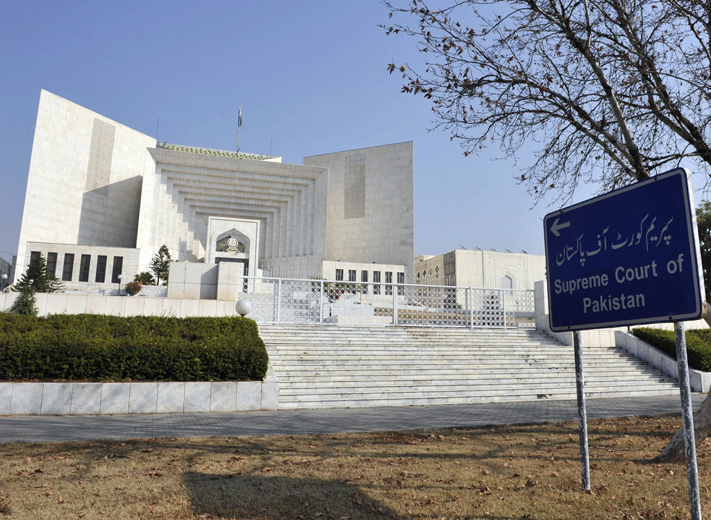 a three judge bench headed by justice saqib nisar hears the case in apex court today photo afp