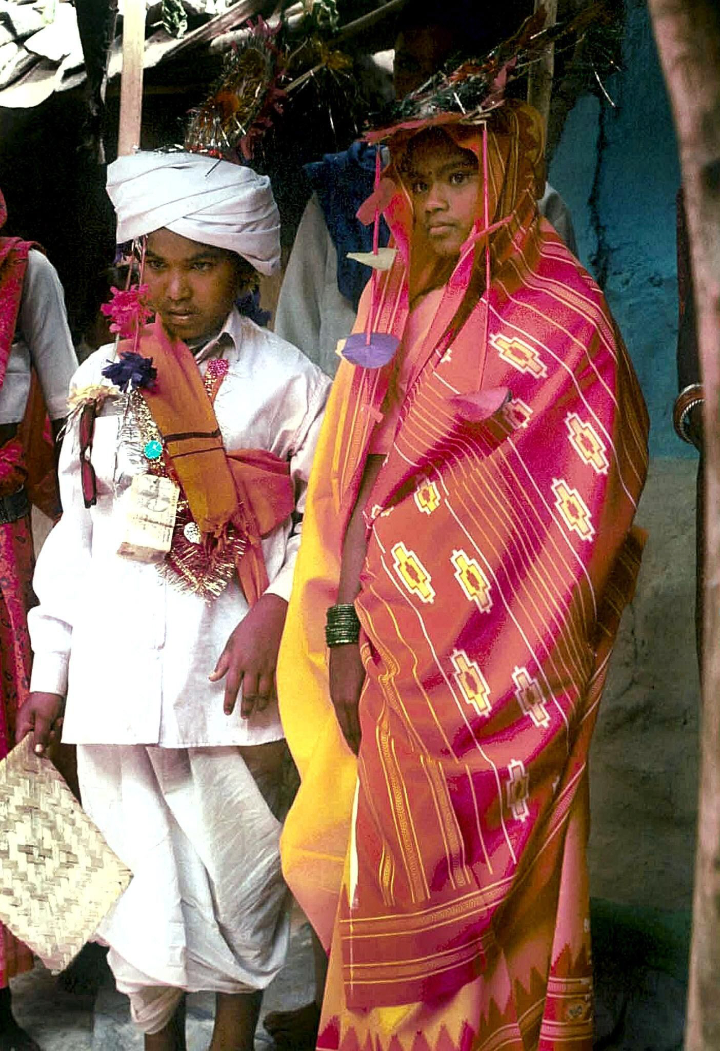 in this photograph taken on april 21 2002 two indian children pose during their wedding ceremony in kawardha some 100 kms north of raipur in the central indian state of chhattisgarh during the hindu festival of ramnavami photo afp