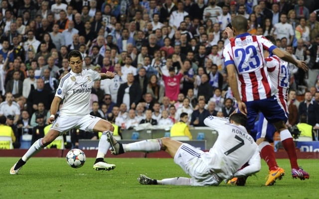 perfect timing having played only six games prior to wednesday s clash javier hernandez was perfect in his timings after scoring the only goal in the tie to see real madrid go through to the semi finals photo afp