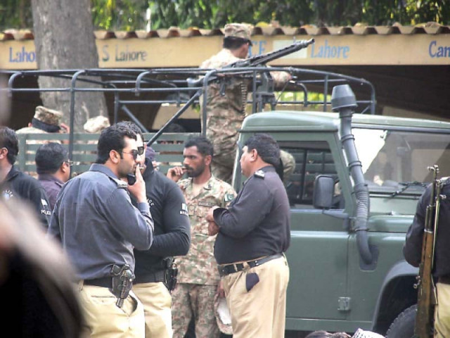security officials being deployed ahead of today s cantonment board elections photo abid nawaz express security officials being deployed ahead of today s cantonment board elections photo abid nawaz express