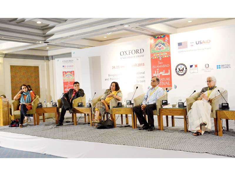 panelists talk about rights activist sabeen mahmud who shot dead on friday photo huma choudhary exress