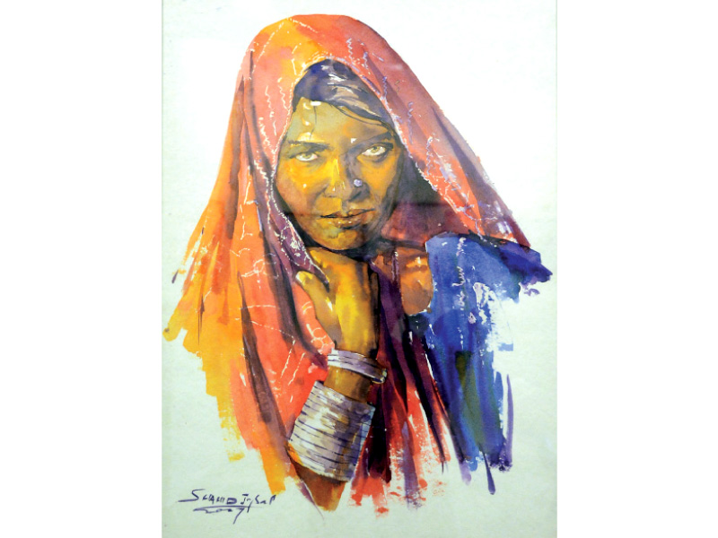 figurative paintings showcase life of women in thar photo huma choudhary express