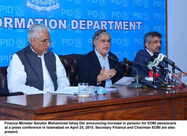 finance minister ishaq dar giving details on pensions on saturday photo pid finance minister ishaq dar giving details on pensions on saturday photo pid