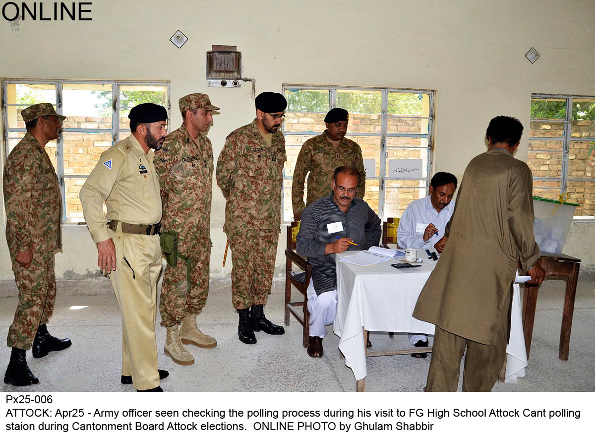 army officer seen checking the polling process photo online