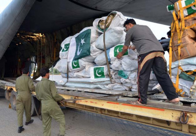 two aircraft carrying relief goods sent to nepal ispr