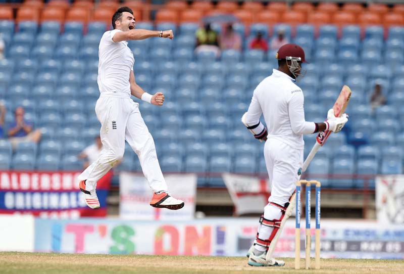 anderson england s highest test wicket taker took 3 1 on the final morning of the second test to help the tourists to a 1 0 series lead photo afp