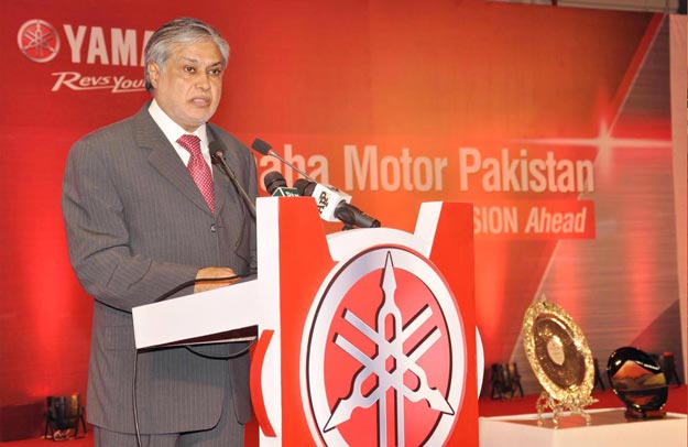 finance minister ishaq dar hoped that yamaha will get a good response in pakistan because of the growing demand of motorcycles in the country photo pid