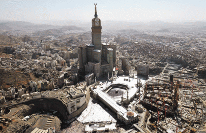 workers in a race against time to complete expansion work on makkah s grand mosque