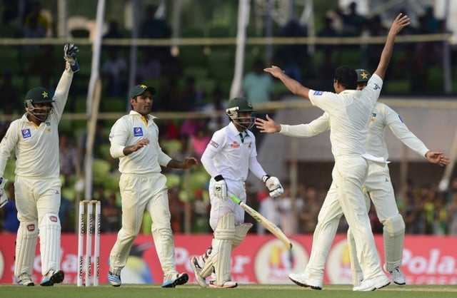 pakistan s poor fielding helped bangladesh gain the ascendancy on day one of the first test photo afp pakistan s poor fielding helped bangladesh gain the ascendancy on day one of the first test photo afp