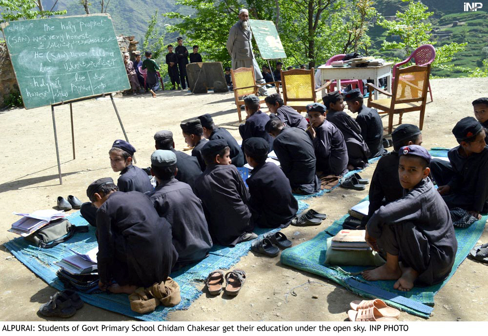 unprotected 35 of government schools in k p remain without boundary walls photo inp