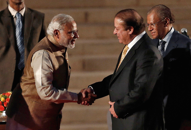 pm nawaz calls indian premier to express condolences over deaths in recent earthquake photo reuters