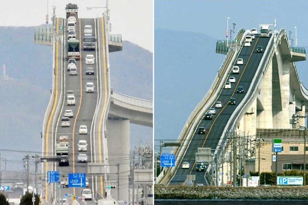 eshima ohashi bridge in japan looks more like a rollercoaster than a bridge photo mirror