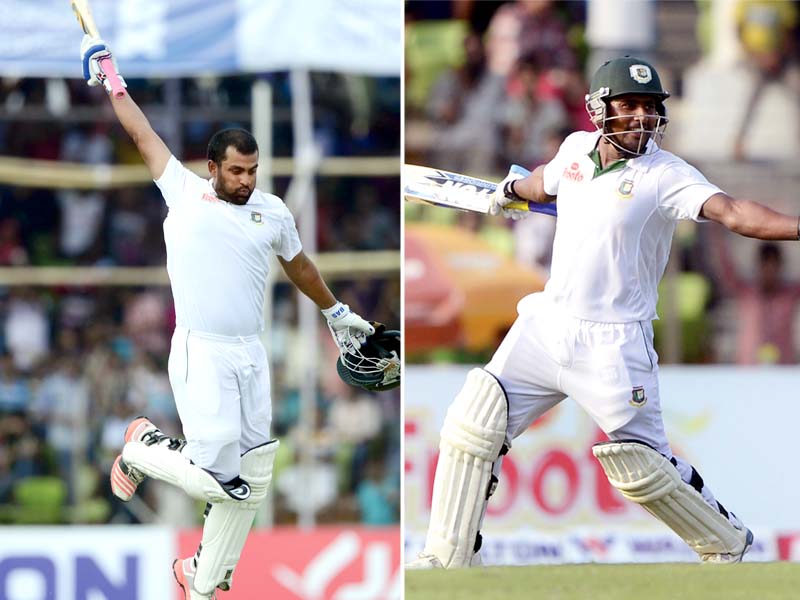 tamim and kayes scored superb centuries to help bangladesh come close to saving the test photos afp