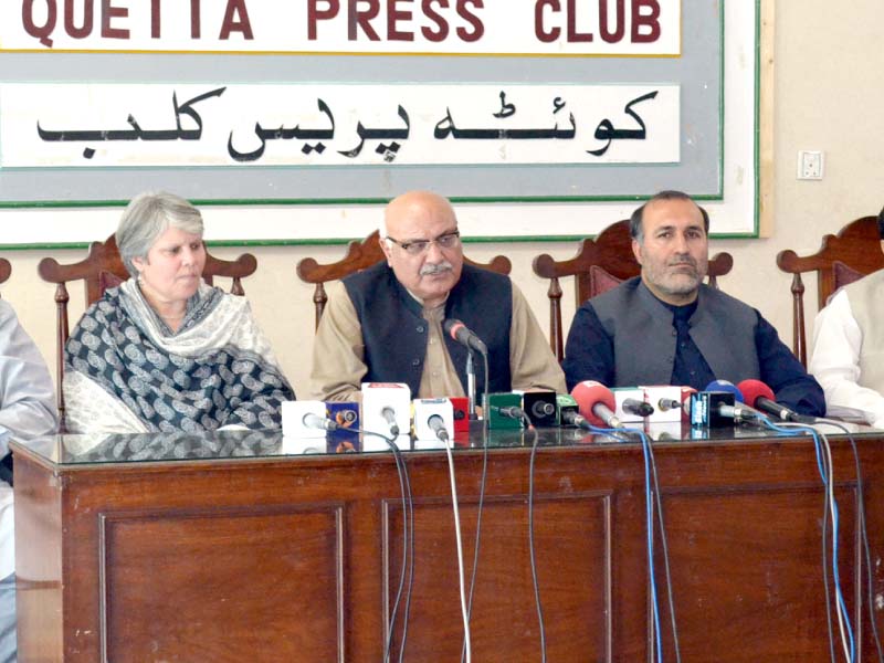 anp leaders address a press conference in quetta photo express