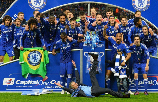 the league leaders travel to london rivals west ham on wednesday three days after beating tottenham at wembley to win the first trophy of manager jose mourinho 039 s second spell in charge at stamford bridge photo afp