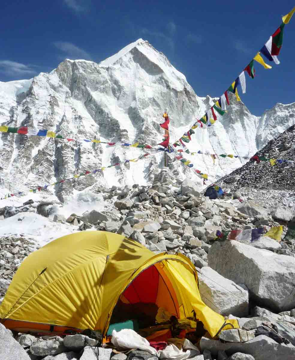 a general view from everest base camp towards the summit of mount everest in nepal photo afp