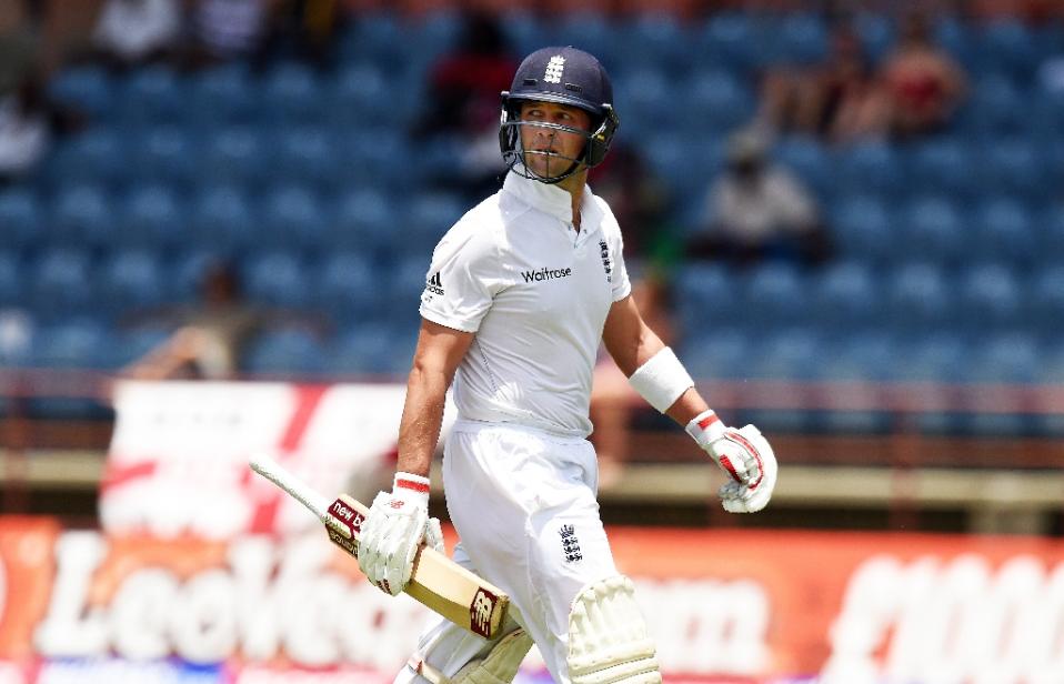 jonathan trott leaves the field after being dismissed during day three of the second test cricket match between the west indies and england at the grenada national stadium in saint george 039 s on april 23 2015 photo afp