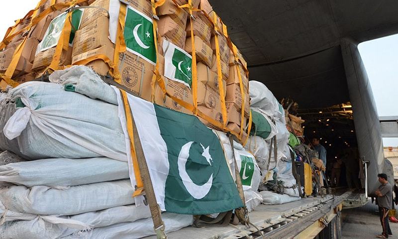 according to ndma the consignment comprises 700 tents and 400kg medicines photo afp