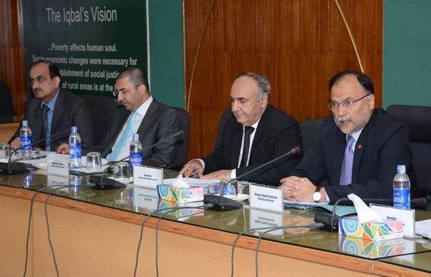 in this file photo minister for planning development and reforms ahsan iqbal chairs a cdwp meeting in islamabad photo pid