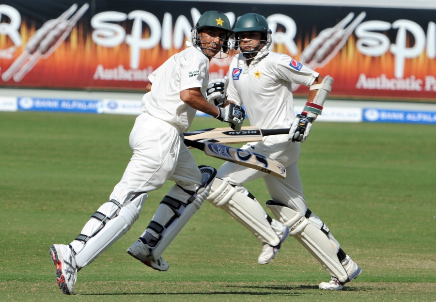 a file photo of azhar ali and younus khan playing together photo afp