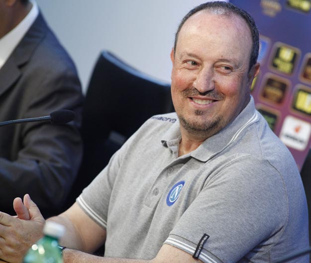 napoli 039 s coach from spain rafael benitez attends a press conference on the eve of the uefa europa league semi final first leg football match ssc napoli vs fk dnipro on may 6 2015 at the ssc napoli headquarters in castelvolturno photo afp