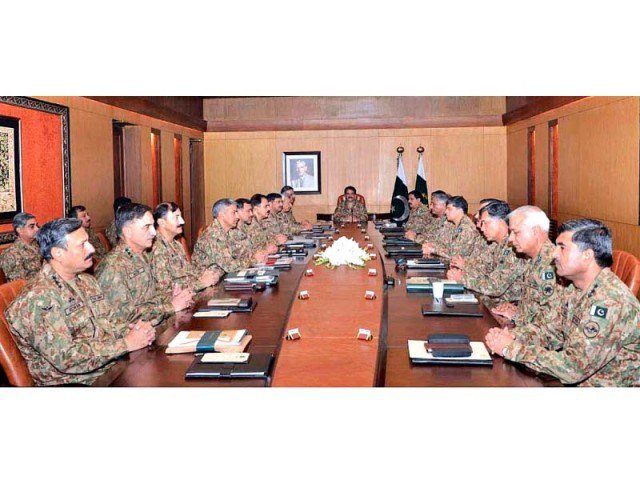 general raheel sharif chairs the corps commanders conference held at general headquarters photo app