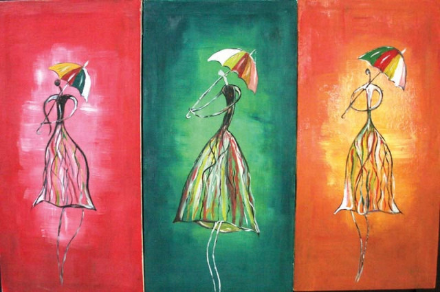 work by a university of education student on display at theses display show on thursday photo abid nawaz express work by a university of education student on display at theses display show on thursday photo abid nawaz express