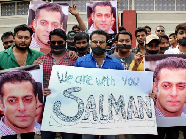 thousands of salman 039 s fans have assembled outside the actor 039 s suburban bandra residence and the high court in mumbai photo thehindu