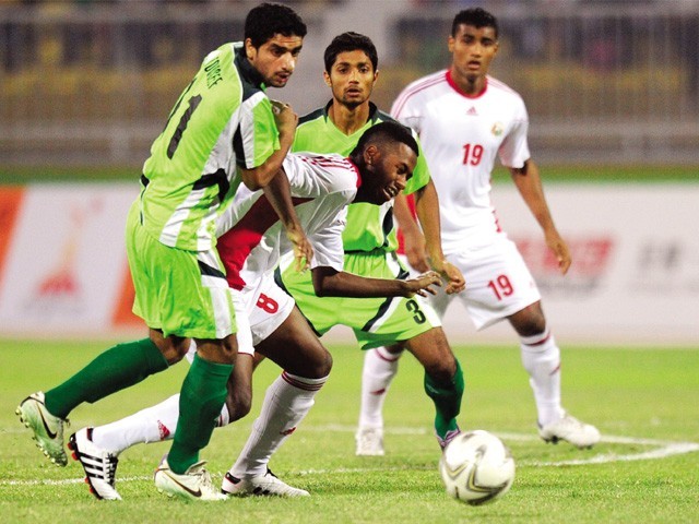 a file photo of pakistan football team in action photo afp
