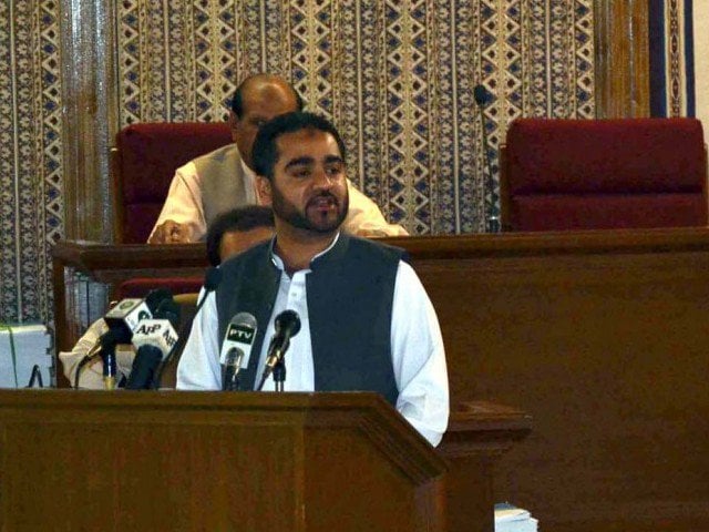 adviser to the balochistan chief minister mir khalid langove addressing the balochistan assembly budget session photo ppi file