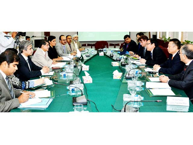 secretary economic affairs division saleem sethi in a meeting with adb vice president wencai zhang in islamabad on tuesday photo pid secretary economic affairs division saleem sethi in a meeting with adb vice president wencai zhang in islamabad on tuesday photo pid