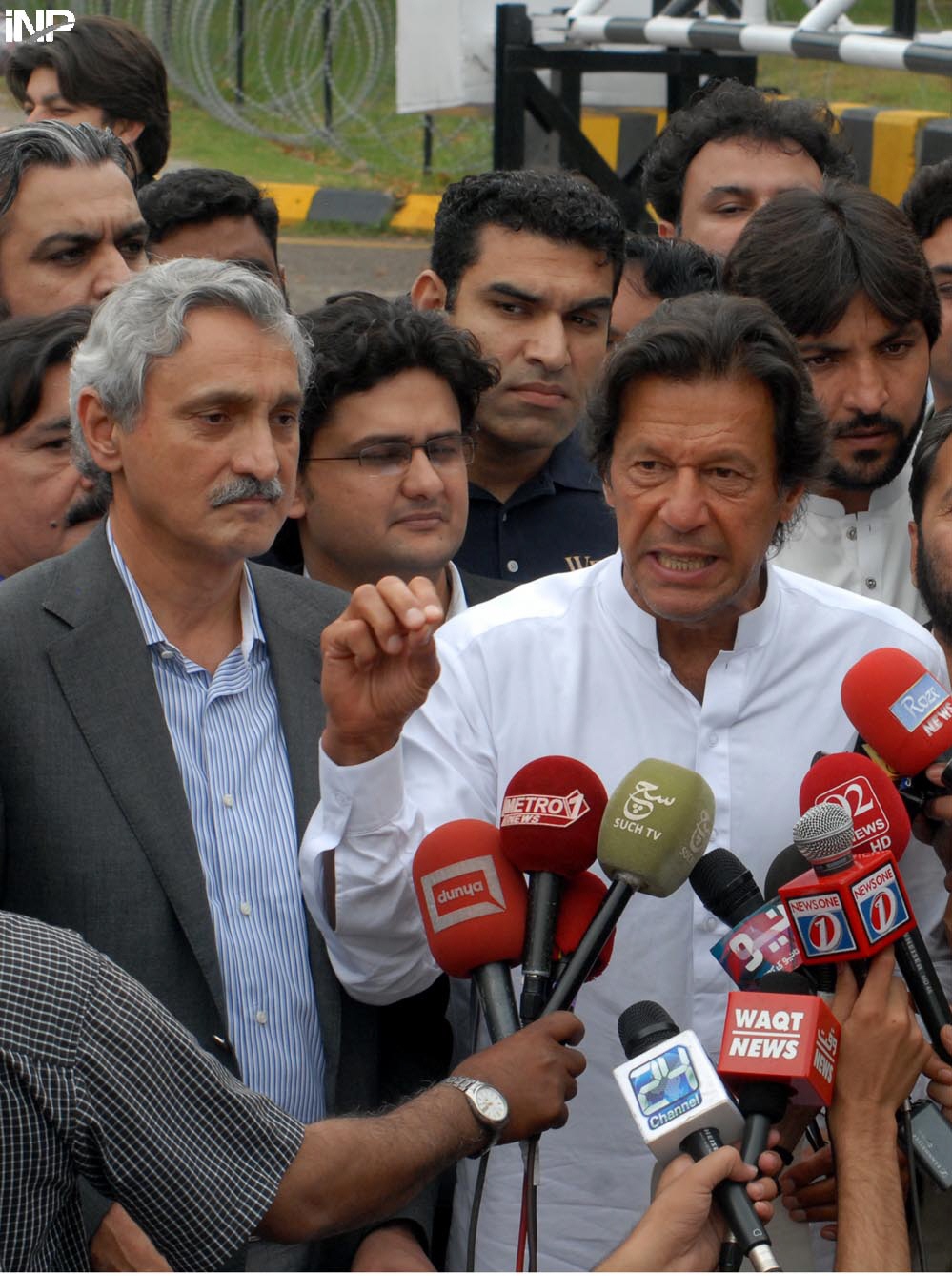 imran khan talks to media after the proceeding of the judicial commission formed to probe rigging in 2013 general elections photo inp