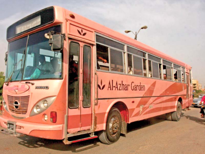 the ill fated bus transporting members of the ismaili community that was ambushed by unknown assailants on the new karachi university road link at least 43 people were killed in the attack photo athar khan express